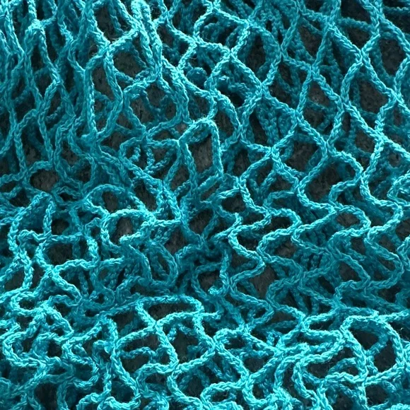 Chic Teal Mesh Eco Bags Tote Bag - Picture 4 of 5